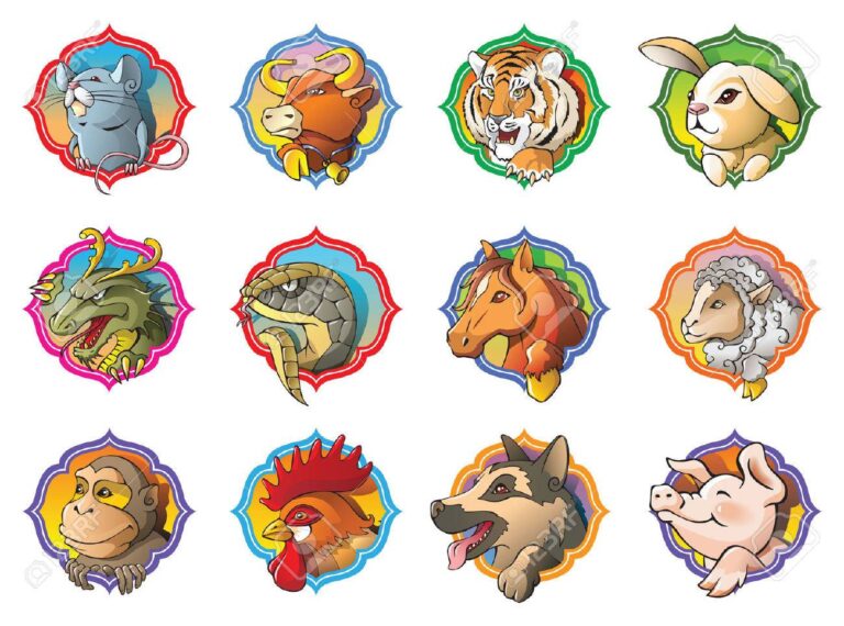 animales del horoscopo chino en ilustracion