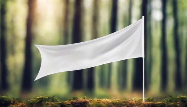 bandera ondeando en un paisaje natural