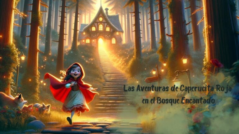 caperucita roja en un bosque magico