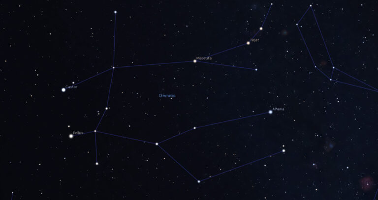 constelacion de geminis en el cielo nocturno