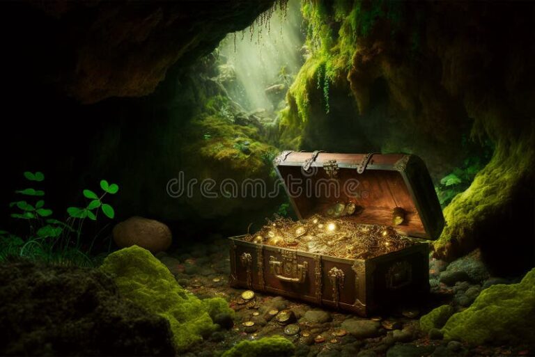cueva misteriosa llena de tesoros