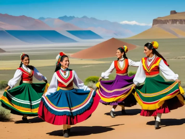 danza folclorica argentina en un paisaje