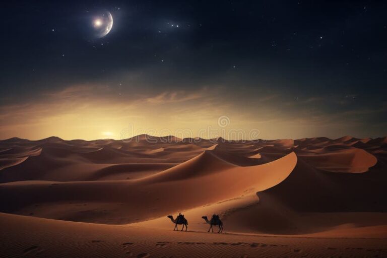 dunas del sahara bajo un cielo estrellado