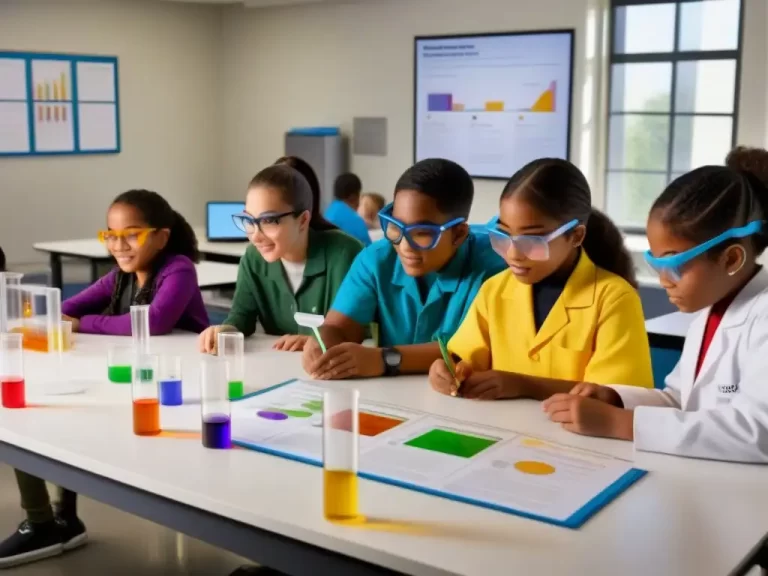 Cómo desarrollar un proyecto educativo escolar científico exitoso 2 estudiantes colaborando en un experimento cientifico