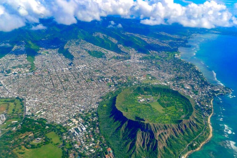 isla de hawai vista desde el aire