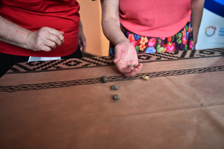 jugadores lanzando piedras en la payana