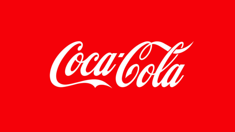 logotipo de coca cola sobre fondo colorido