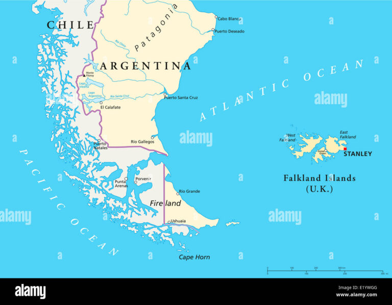 mapa de las islas malvinas y argentina