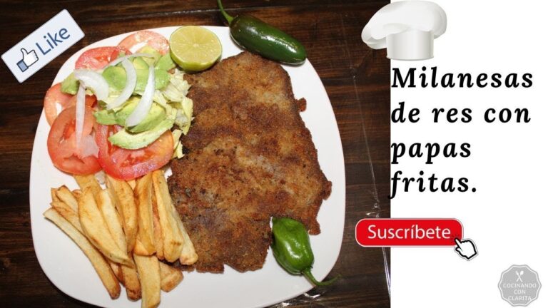milanesa crujiente con papas fritas