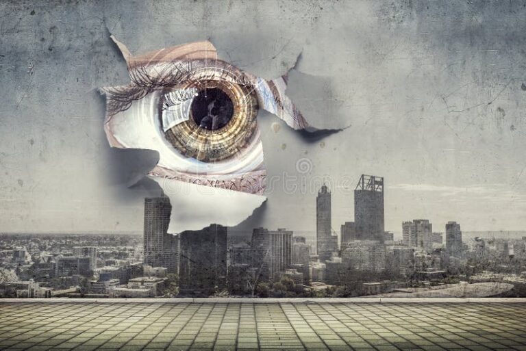 ojos observando en un entorno urbano