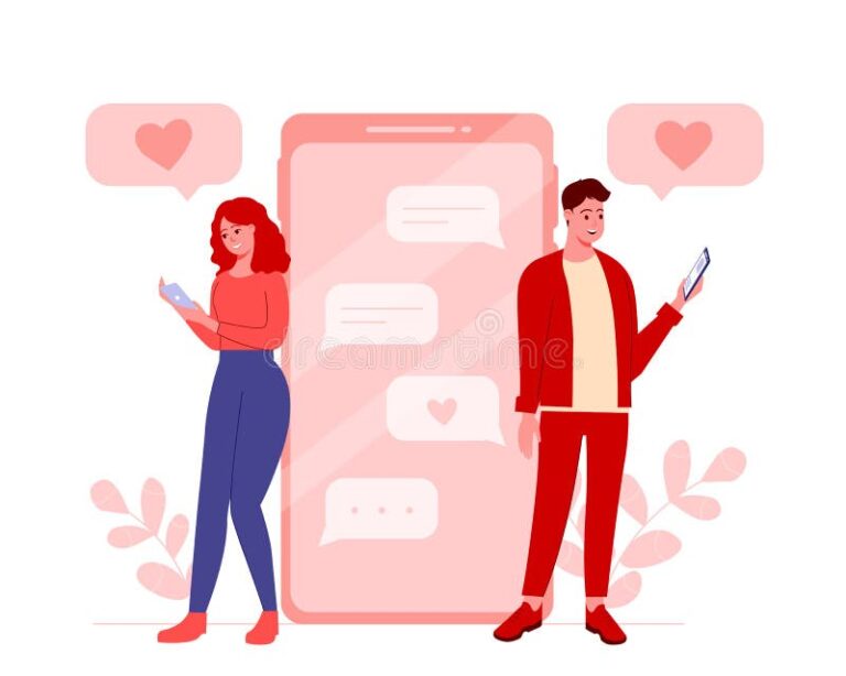 pareja coqueteando por mensaje de texto