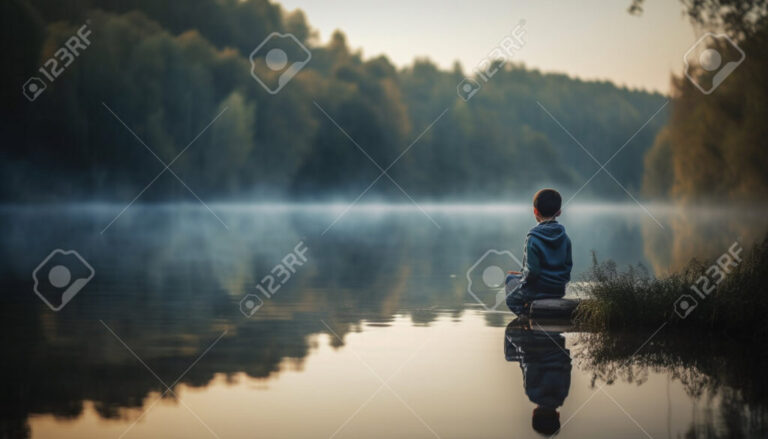 persona reflexionando en un paisaje sereno