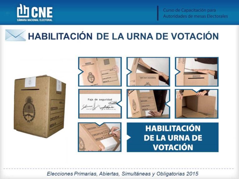 urna electoral en una mesa de votacion